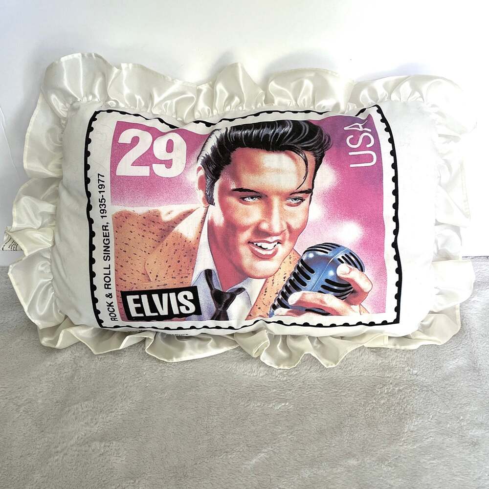Vintage Elvis Presley 29-Cent Commemorative Postage Stamp Pillow Pet Teddy Bear